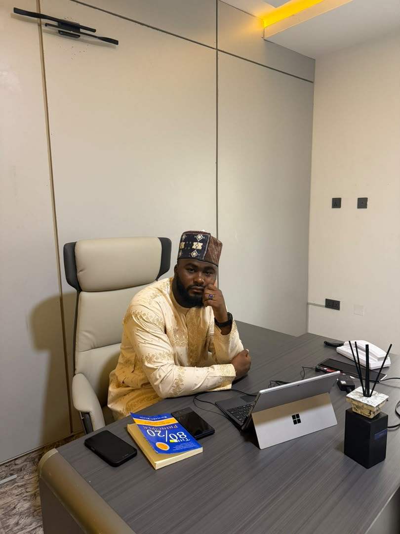 Adam Yasir Arafat at work in his executive office